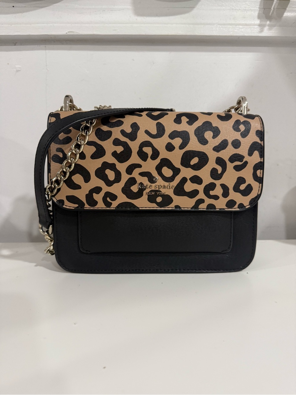 Kate Spade flap shoulder bag in cheetah print